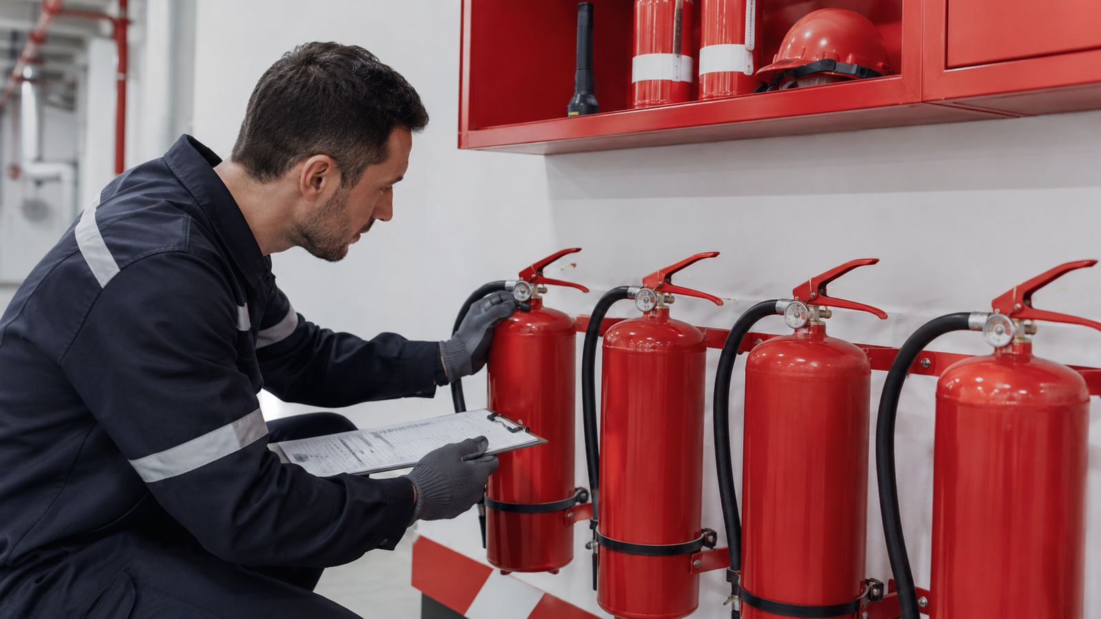 Fire extinguisher supply and refilling visual
